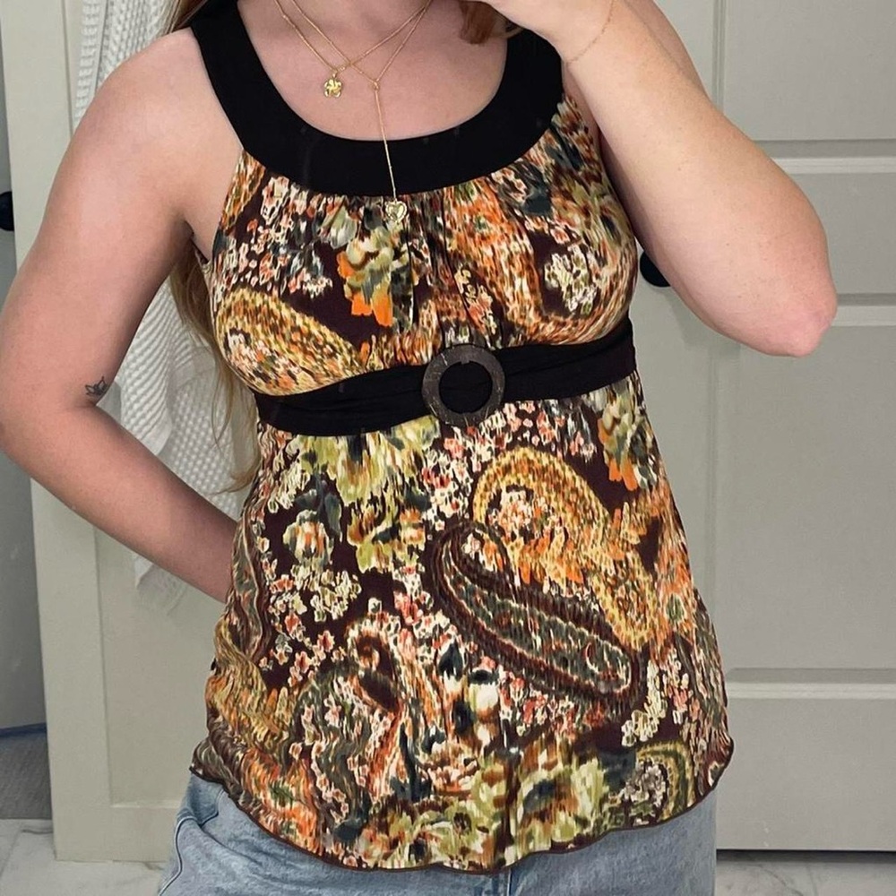 Women's Multicolor Paisley Top